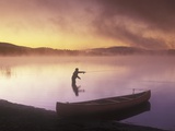 Fly-fishing at Dawn on 108 MIle Lake  British Columbia  Canada