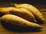 Yams on Wooden Table