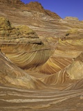 Colorful sandstone layers of The Wave at Coyote Buttes