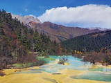 Limestone terraces in Huanglong Scenic Area in China