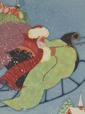 Santa Claus driving sleigh