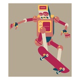 Robot doing trick on a skateboard