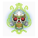 Day of the Dead skull with dice