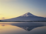 Mt Fuji reflected in lake  Kawaguchiko  Yamanashi Prefecture  Japan