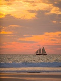 Lugger type pearling sailboat near Broome in Western Australia