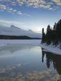 Maligne Lake  at First Light Near Jasper  Alberta  Canada
