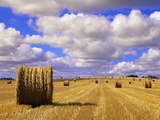 Bales and Clouds Near Sherbrooke  Saskatchewan  Canada