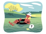 Man Drifting Down River in Inner Tube