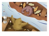 Bear Telling Exaggerated Fish Story
