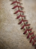 Close-up of worn baseball surface