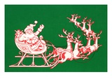 Illustration of Santa's Sled Pulled by Reindeer