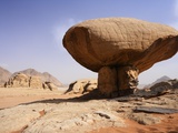 Mushroom shaped rock formation in Wadi Rum National Park