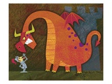 Knight Mocking Large Dragon