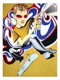 Man on Skateboard with Spray Paint Can