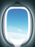 Close-up of airplane window
