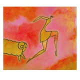 Woman Running from a Ram