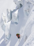 Backcountry Skier in Mid-Jump