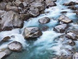 Verzasca River rushing over boulders