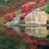 Autumn Colour Reflected in Murdock River  Sudbury  Ontario  Canada