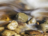 Water rushing past river stones