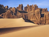 Eroded landscape in Tassili du Hoggar  Sahara  Algeria