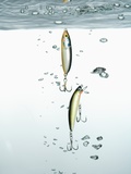 Two fishing hook in water