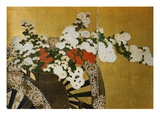 Detail of Flower Carts Edo Period Screen