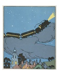 Illustration of a Train on a Cloud by Gertrude Kay