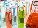 Test Tubes of Colored Liquid