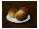 Three Peaches On a Plate