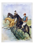 Poster of a Steeplechase Horse Race by A Mantelet