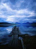 Pier at Lake McDonald Under Clouds
