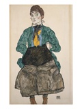 Woman in a Green Blouse with a Muff