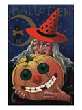 Witch Holding a Pumpkin
