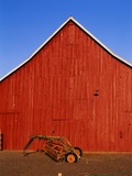 Planter in Front of Red Barn