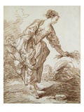A Shepherdess Picking Flowers
