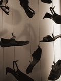 Ladies Shoes Hanging on Wire