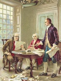 "The Drafting of the Declaration of Independence" Trade Card After Painting by Jean Leon Germome Fe