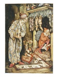 Illustration Depicting Santa Claus Delivering Gifts by Arthur Rackham