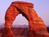 Delicate Arch and Surrounding Mountains