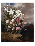 A Still Life of Flowers and Butterflies