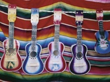 Colorful Guitars Drying