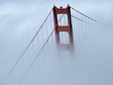 Golden Gate Bridge Tower Surrounded by Fog
