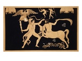 19th Century Antique Vase Illustration of Hercules Fighting Centaur Chiron
