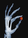 Skeletal Hand Holding Computer Chip