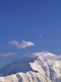 Mount McKinley Under a Half Moon