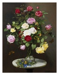 A Still Life with Roses in a Glass Vase