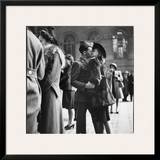 Couple in Penn Station Sharing Farewell Kiss Before He Ships Off to War During WWII