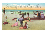 Greetings from Cape May  New Jersey  Beach Scene