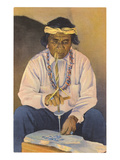 Navajo Silversmith Drilling Turquoise  New Mexico